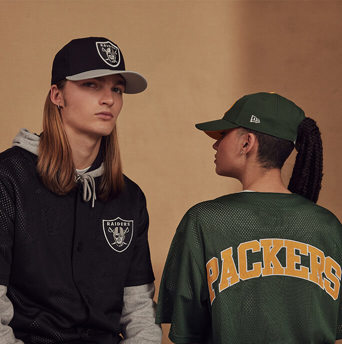 one man and one woman wearing the nfl 2024 clothing collection 