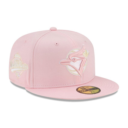 Women's MLB Toronto Blue Jays New Era Wordmark T-Shirt - Cream/Pink