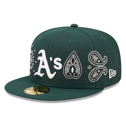 Official New Era MLB All Over Print Paisley Oakland Athletics 59FIFTY  Fitted Cap C125_259 C125_259