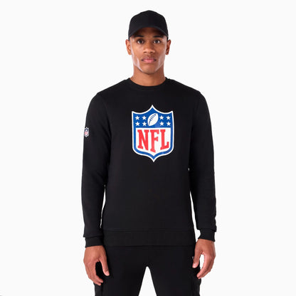 The Male model is wearing NFL Logo Black Crew Neck Sweatshirt 1