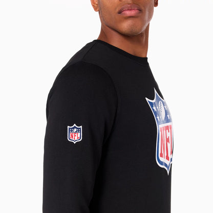 The Male model is wearing NFL Logo Black Crew Neck Sweatshirt 3