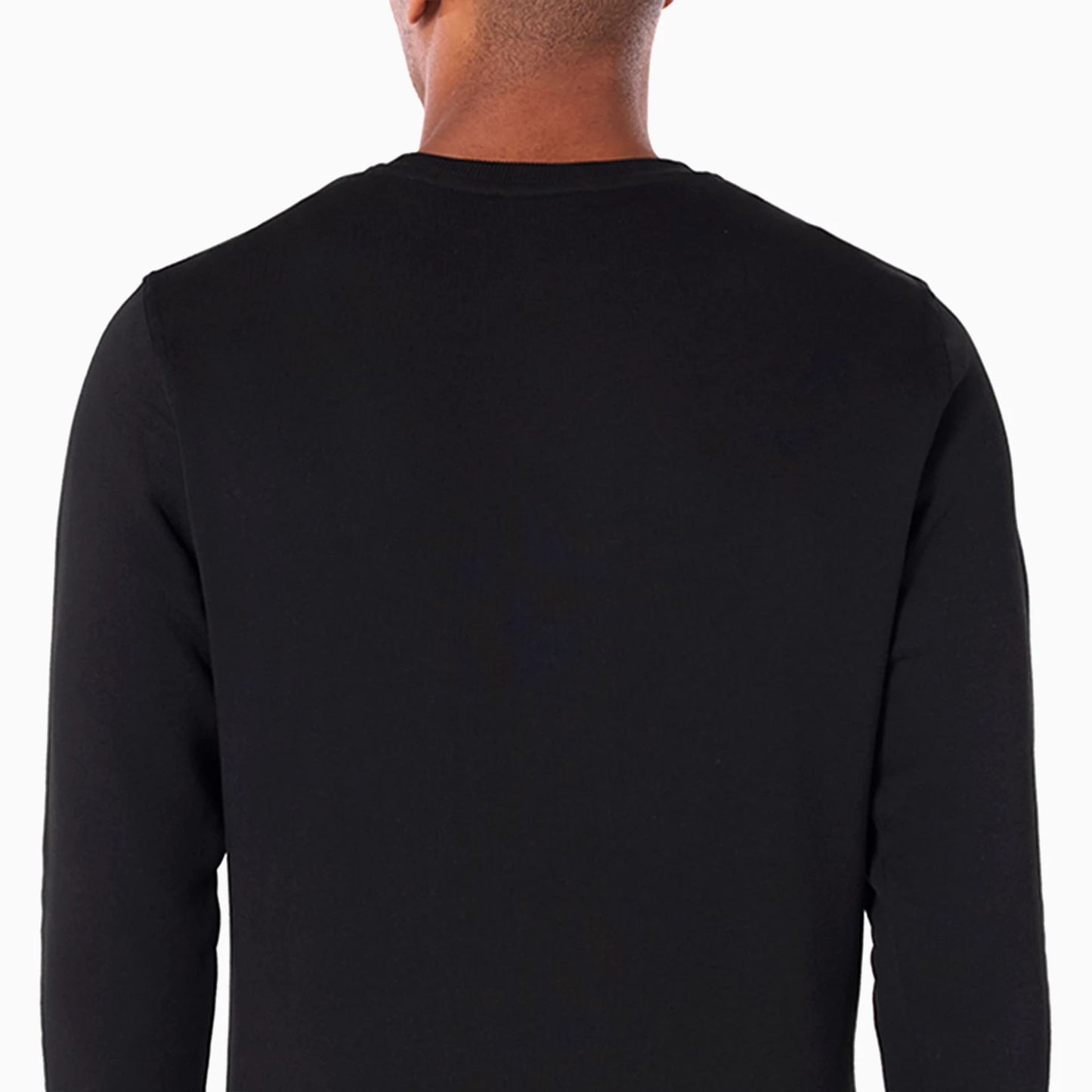 The Male model is wearing NFL Logo Black Crew Neck Sweatshirt 6