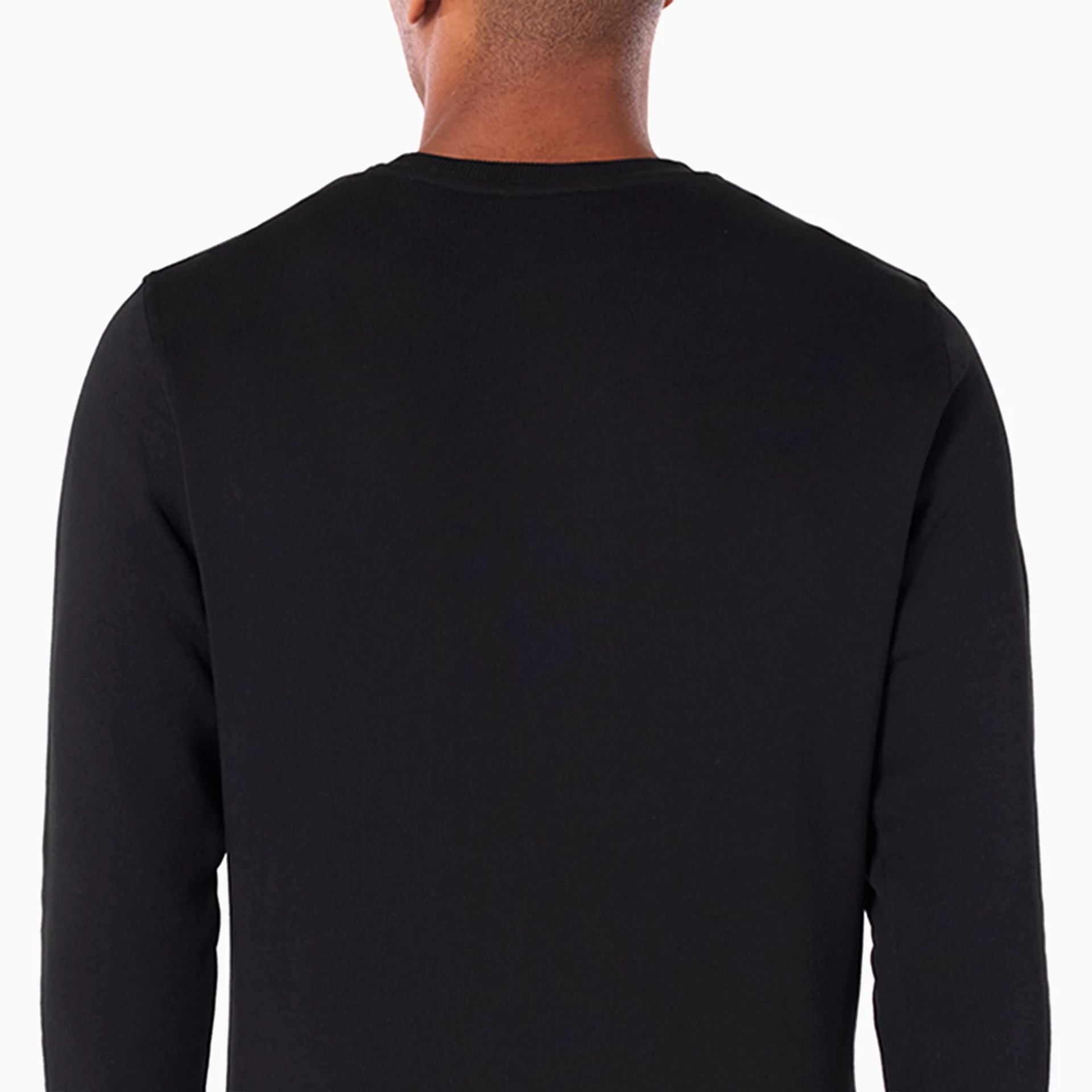 The Male model is wearing NFL Logo Black Crew Neck Sweatshirt 6