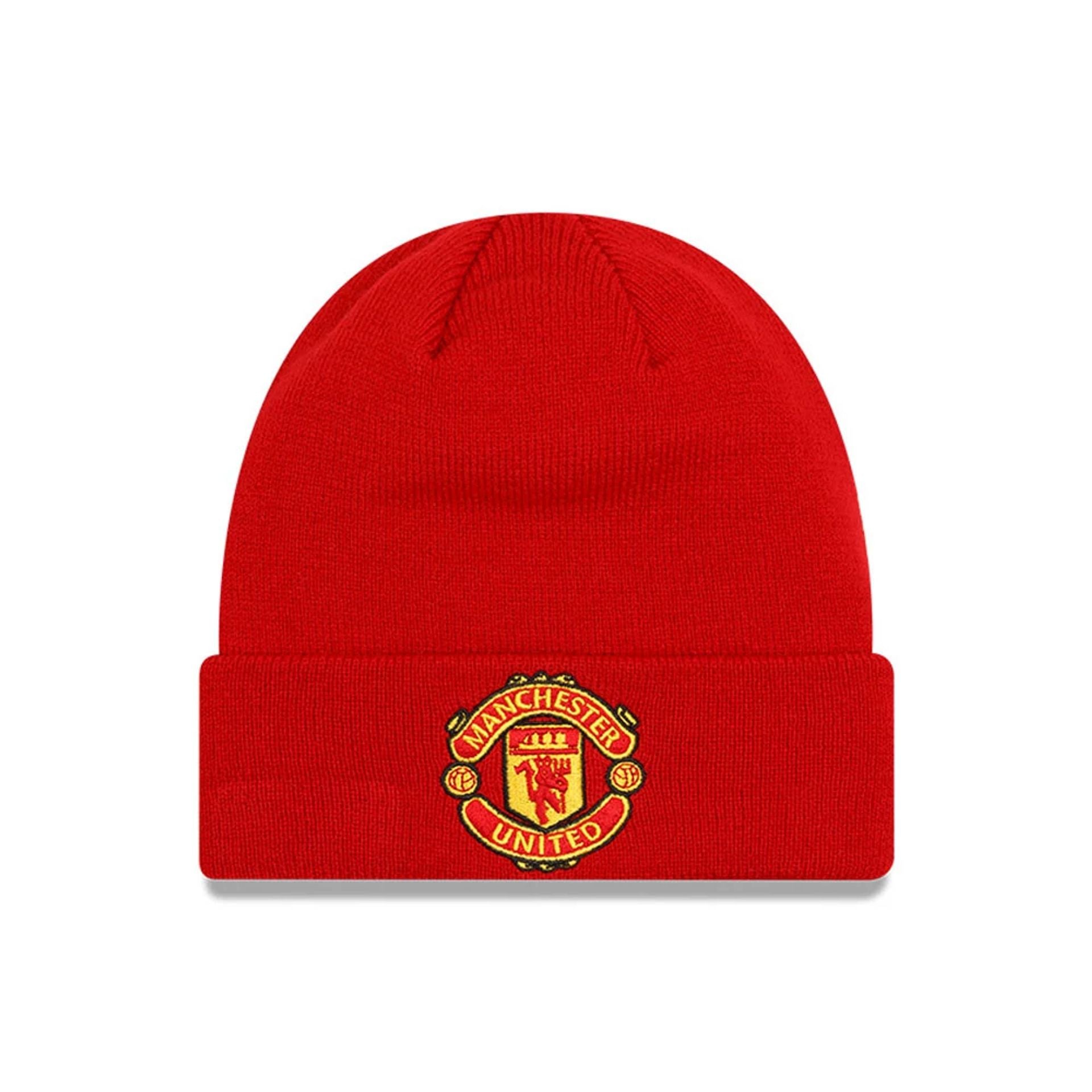 This is a Manchester United FC Red Cuff Knit Beanie Hat 1