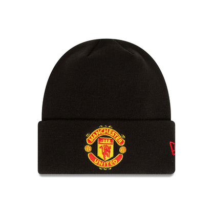 This is a Manchester United Essential Black Beanie Hat 1