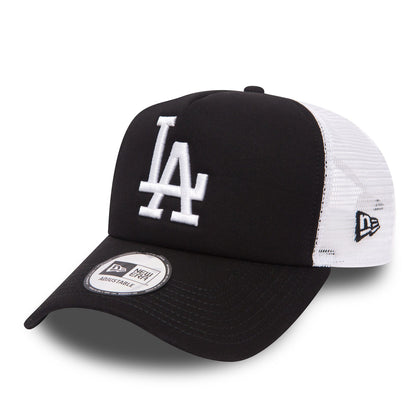 This is a LA Dodgers Clean Black A-Frame Trucker Cap 1