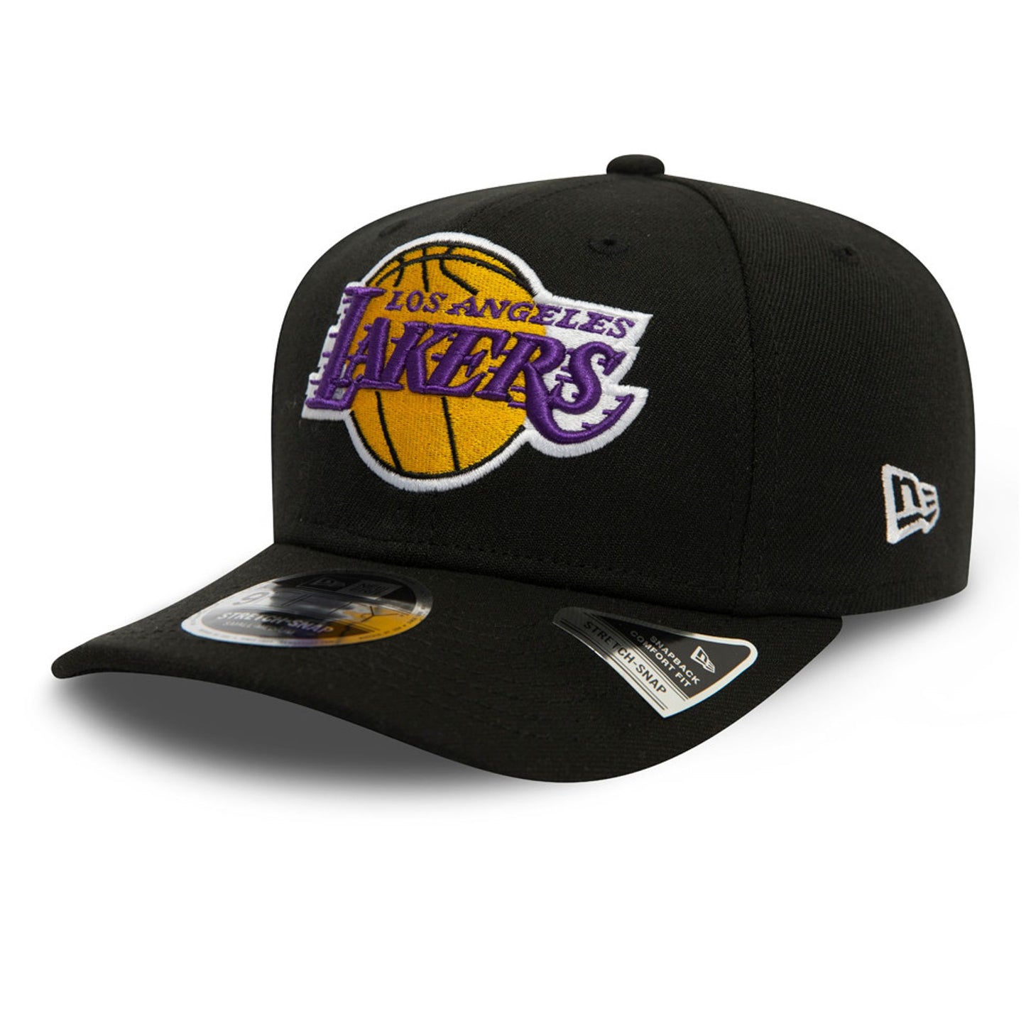 This is a LA Lakers Black 9FIFTY Stretch Snap Cap 1