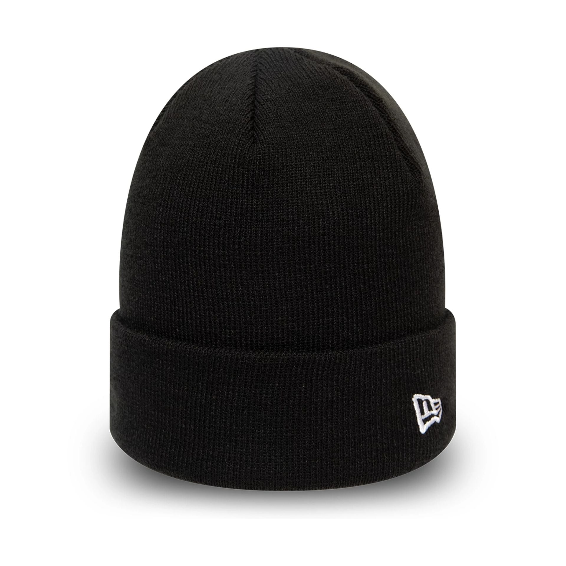 This is a New Era Essential Black Cuff Beanie Hat 1