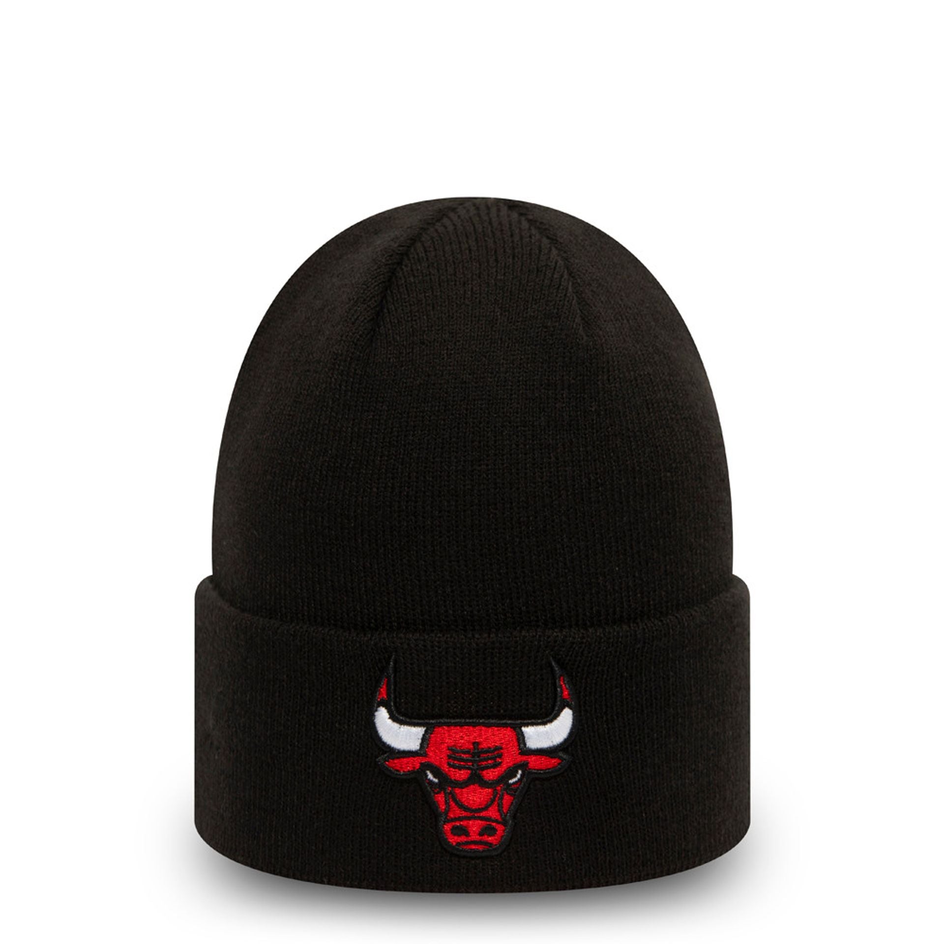 This is a Chicago Bulls Essential Black Cuff Beanie Hat 1