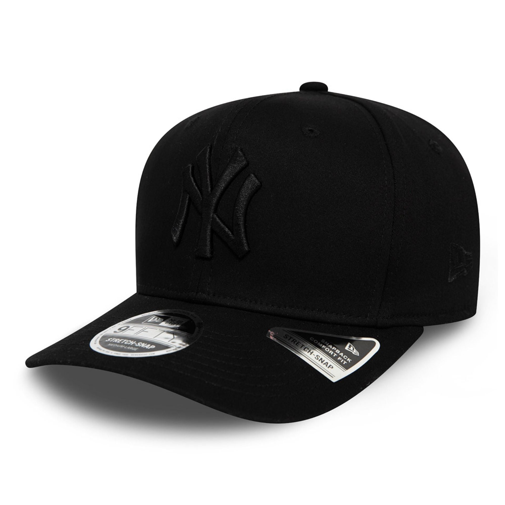 This is a New York Yankees Tonal Black 9FIFTY Stretch Snap Cap 1