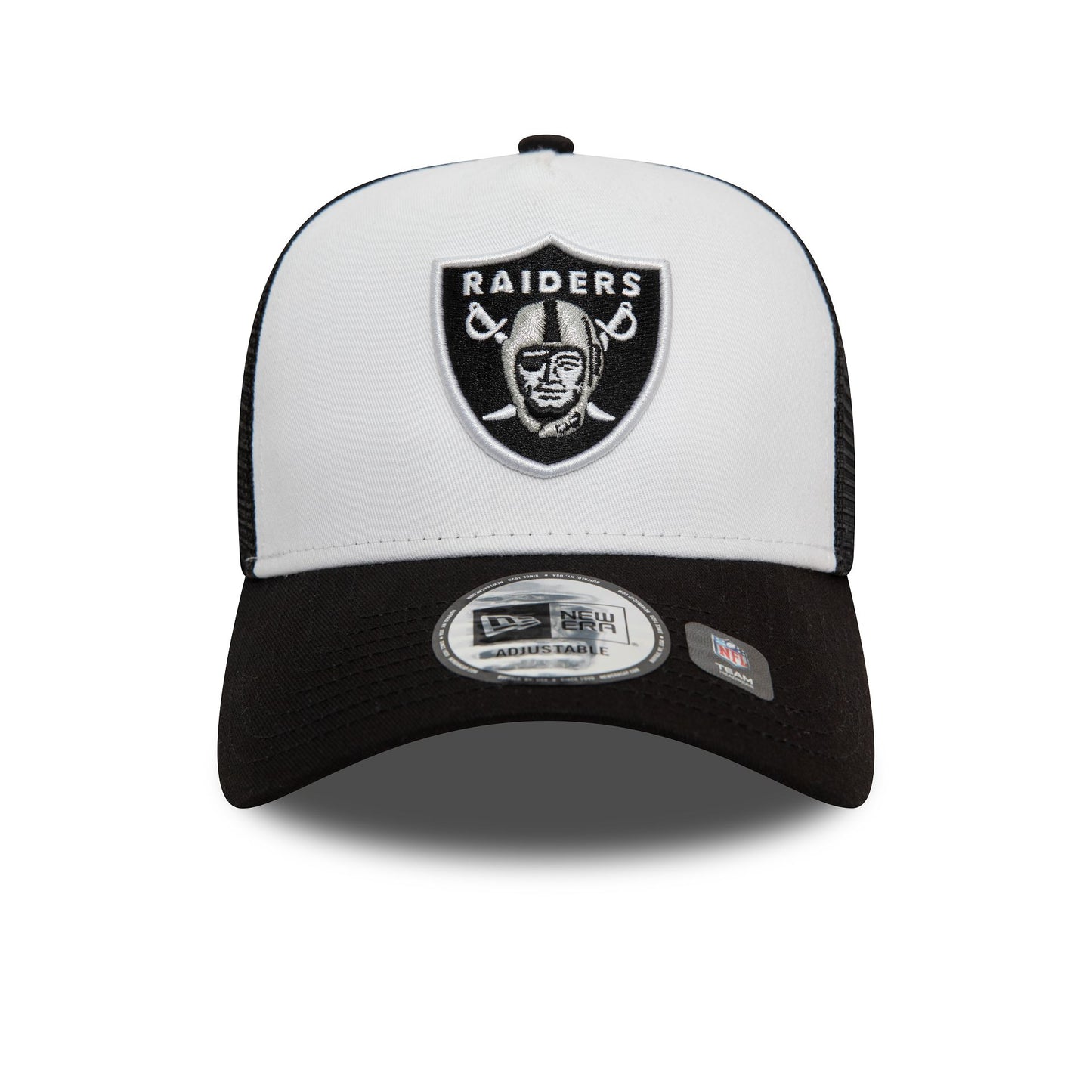 This is a Las Vegas Raiders Team Colour White A-Frame Trucker Cap 5