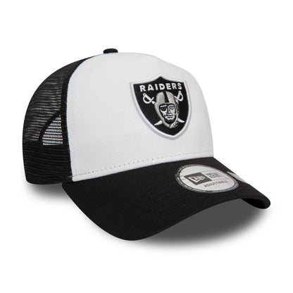 This is a Las Vegas Raiders Team Colour White A-Frame Trucker Cap 3