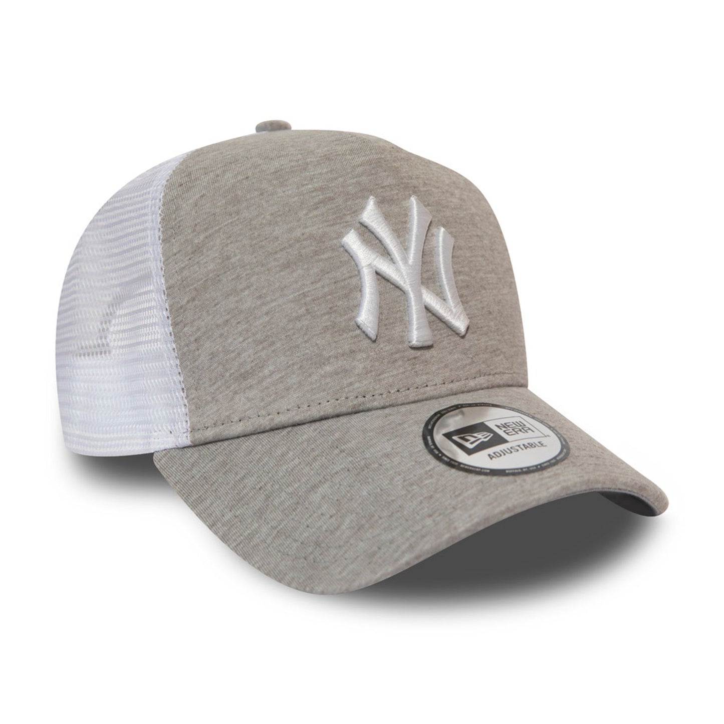 This is a New York Yankees Jersey Essential Grey A-Frame Trucker Cap 3