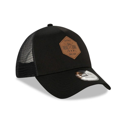 This is a New Era Patch Black A-Frame Trucker Cap 3