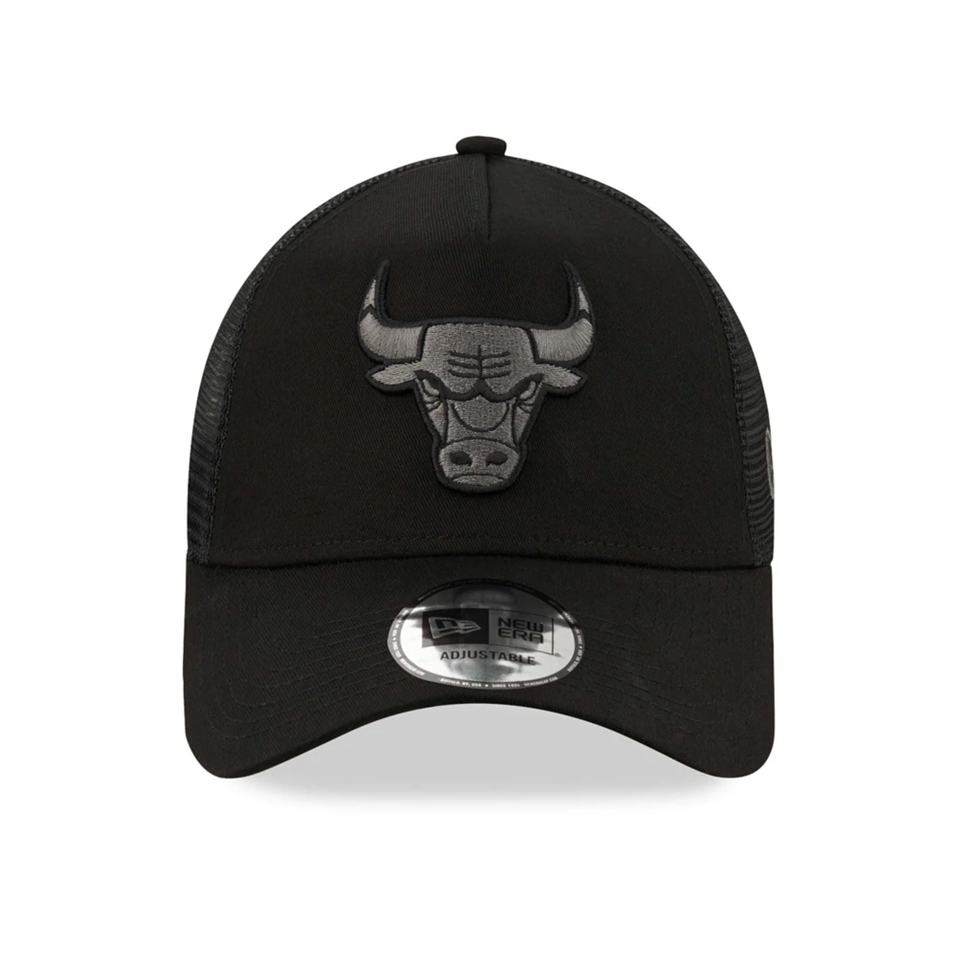 This is a Chicago Bulls Tonal Black A-Frame Trucker Cap 2