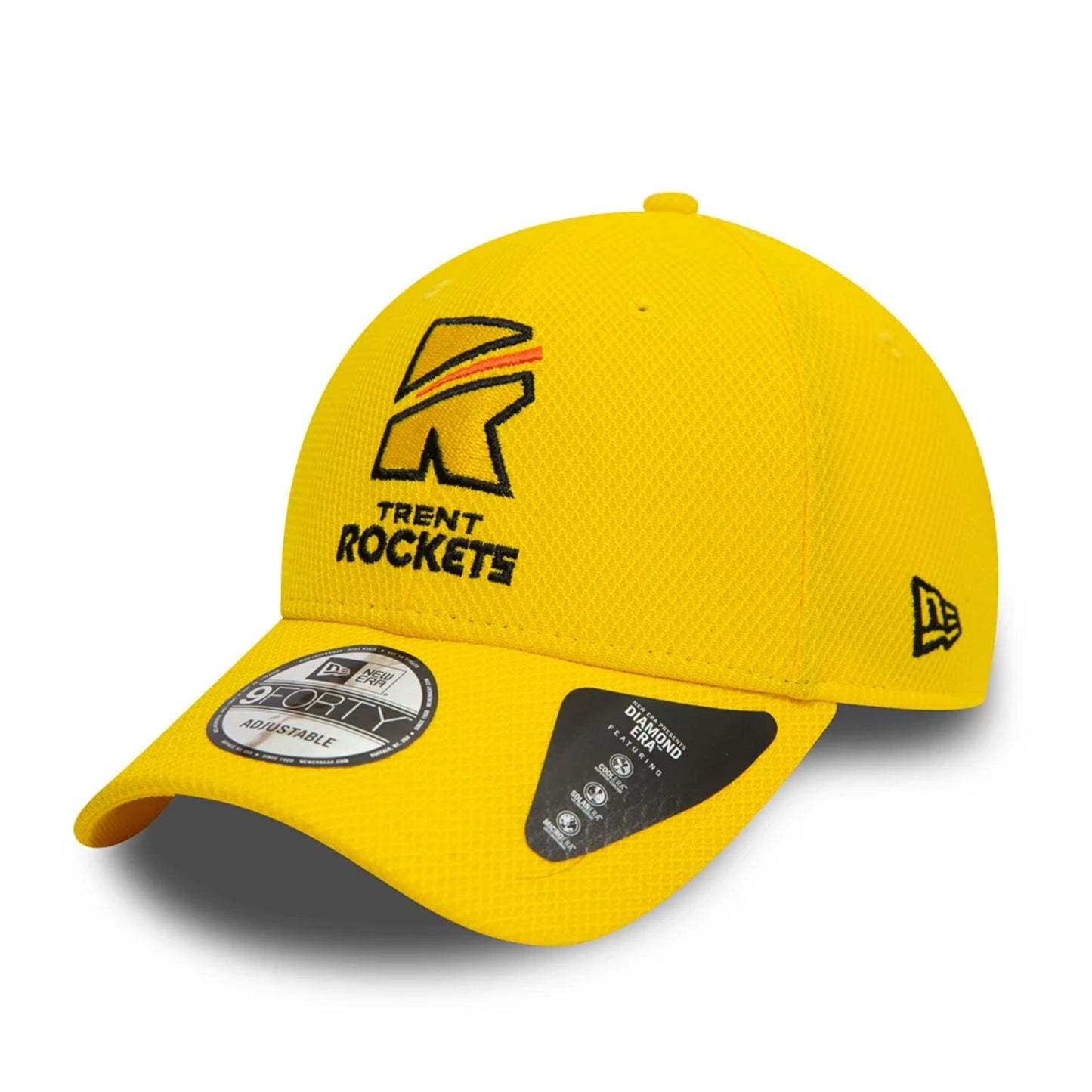 This is a Trent Rockets The Hundred Diamond Era Yellow 9FORTY Cap 1