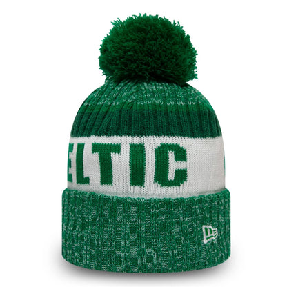 This is a Celtic FC Green Bobble Knit Beanie Hat 2