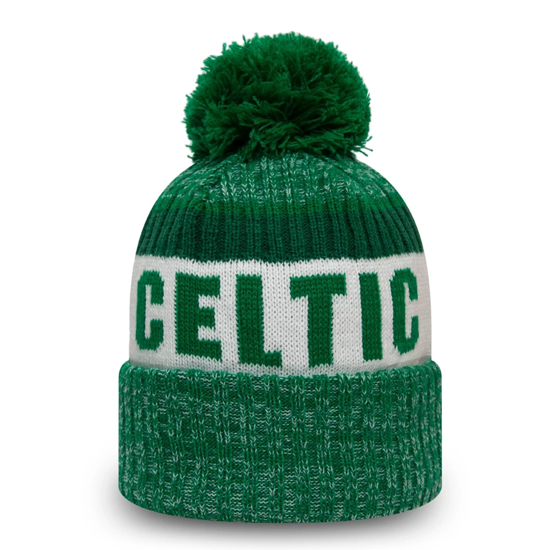 This is a Celtic FC Green Bobble Knit Beanie Hat 1