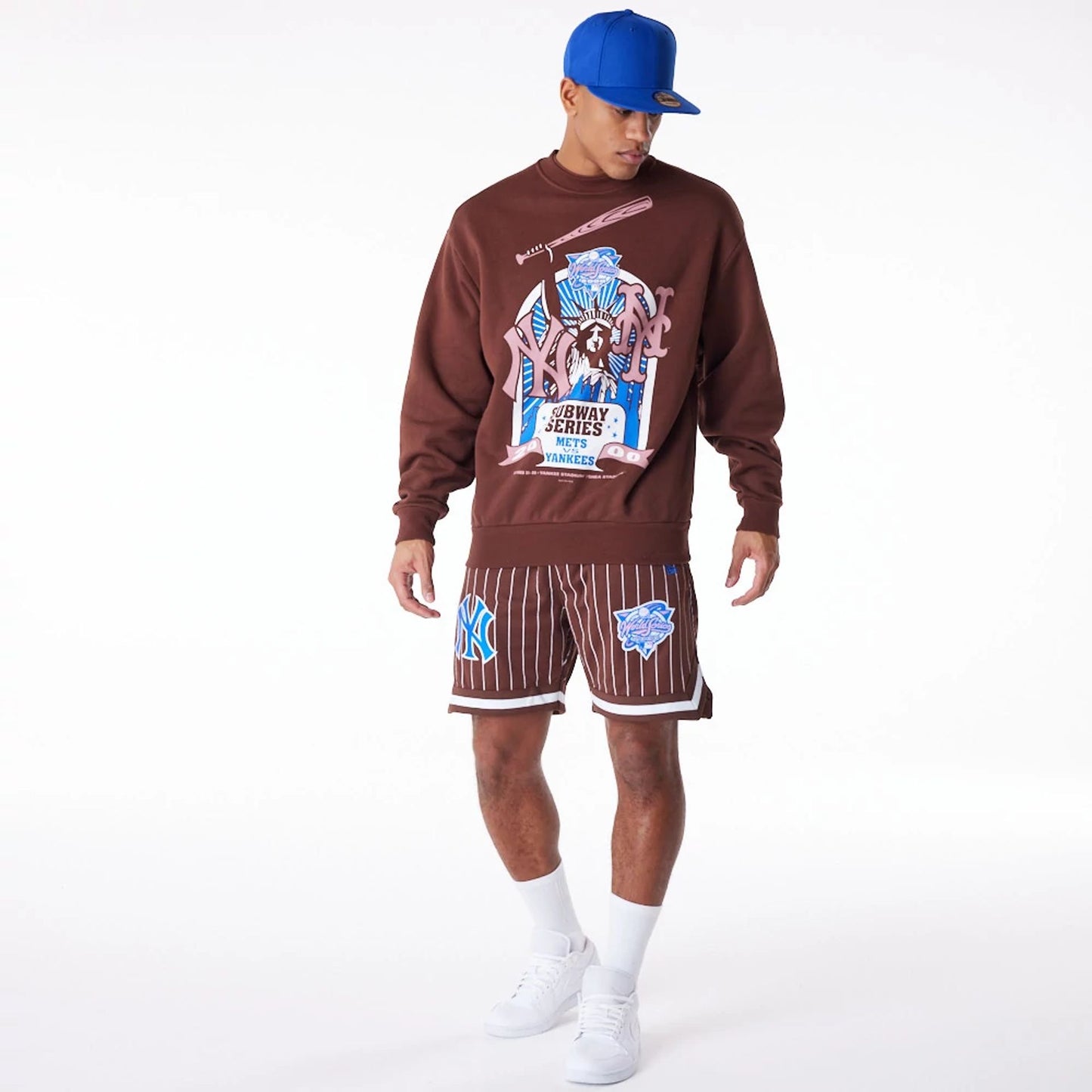 The Male model is wearing Subway Series New Era Australia Brown Oversized Sweater 3