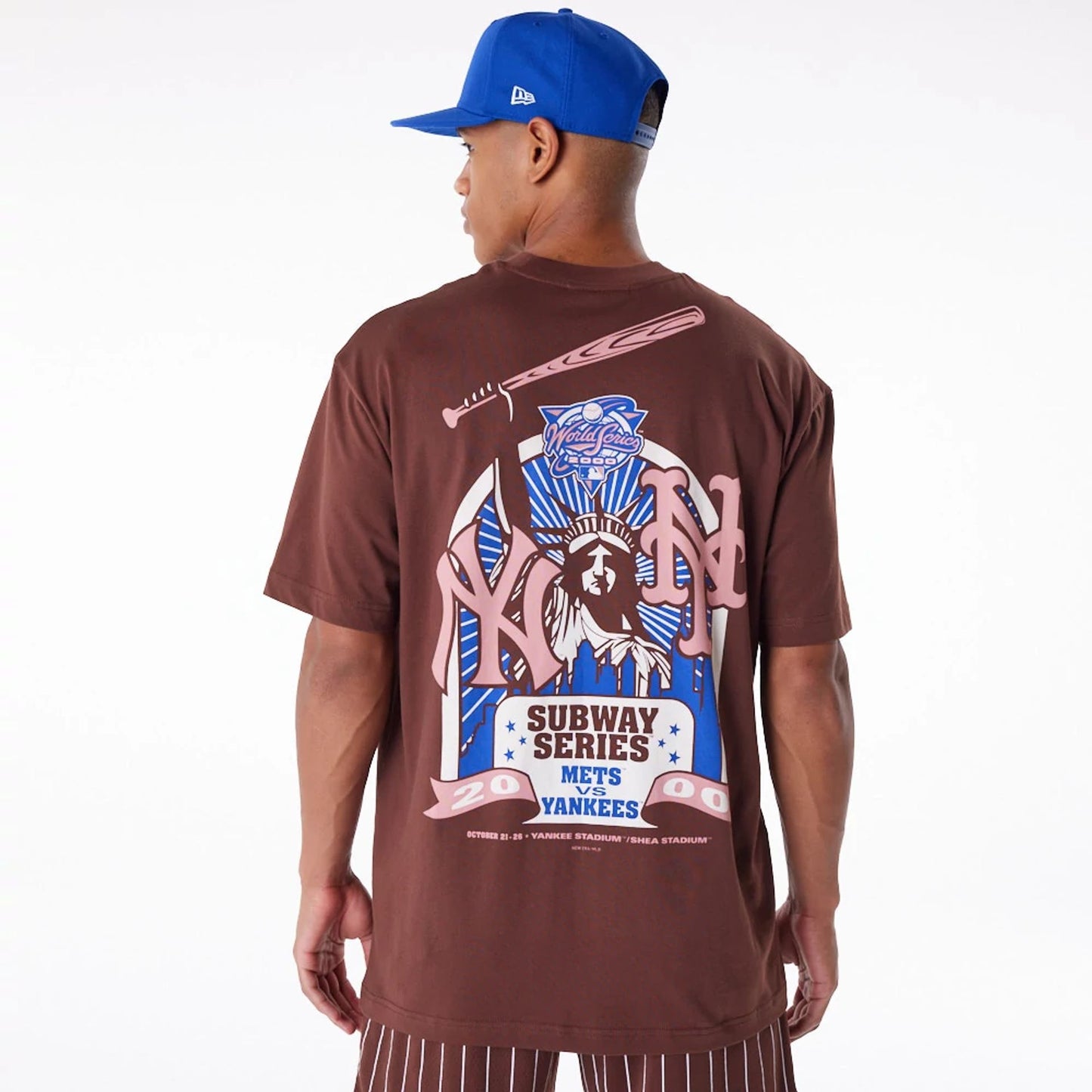 The Male model is wearing Subway Series New Era Australia Brown Oversized T-Shirt 7