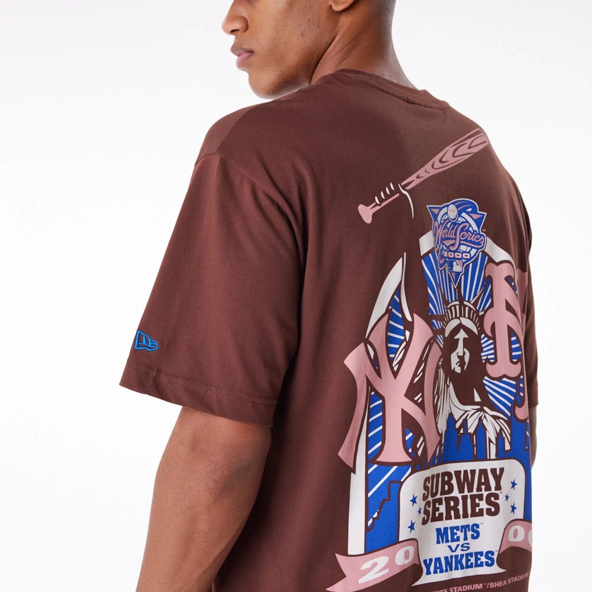 The Male model is wearing Subway Series New Era Australia Brown Oversized T-Shirt 5