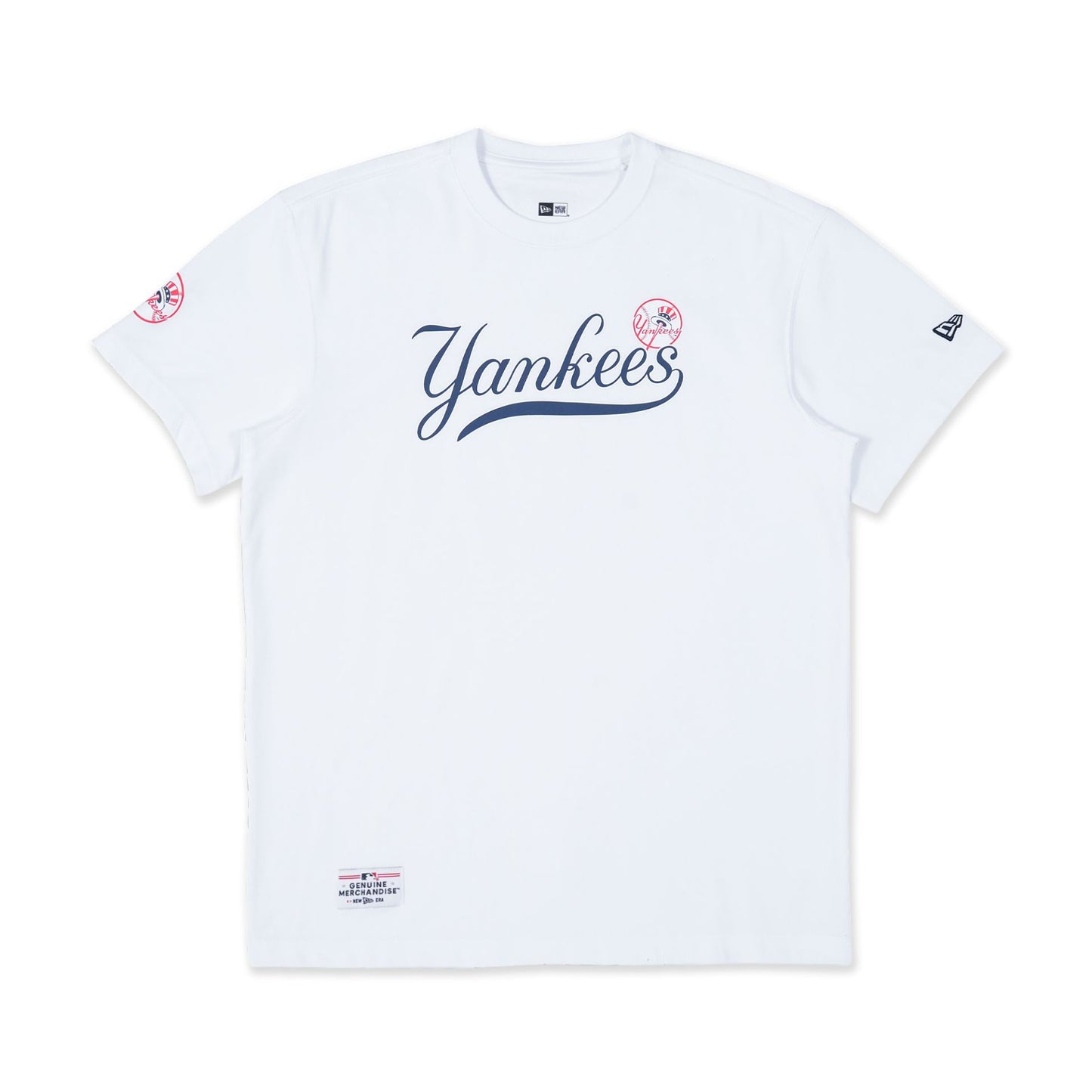 The Male model is wearing New York Yankees MLB Doughnut Party Vibe White T-Shirt 2