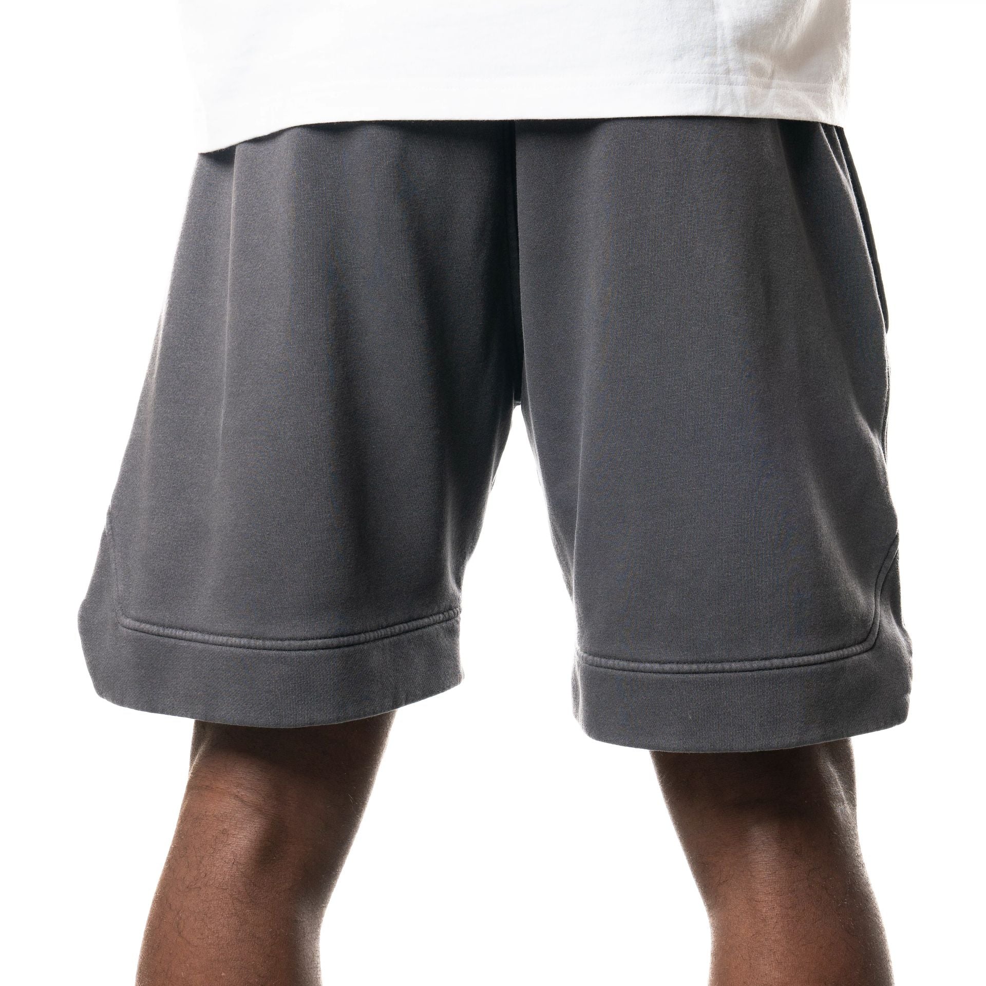 The Male model is wearing LA Dodgers New Era Australia Charcoal Fleece Shorts  2