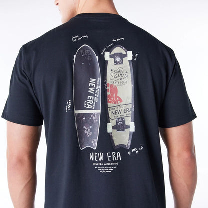 The Male model is wearing New Era Korea Skateboard Black T-Shirt 5