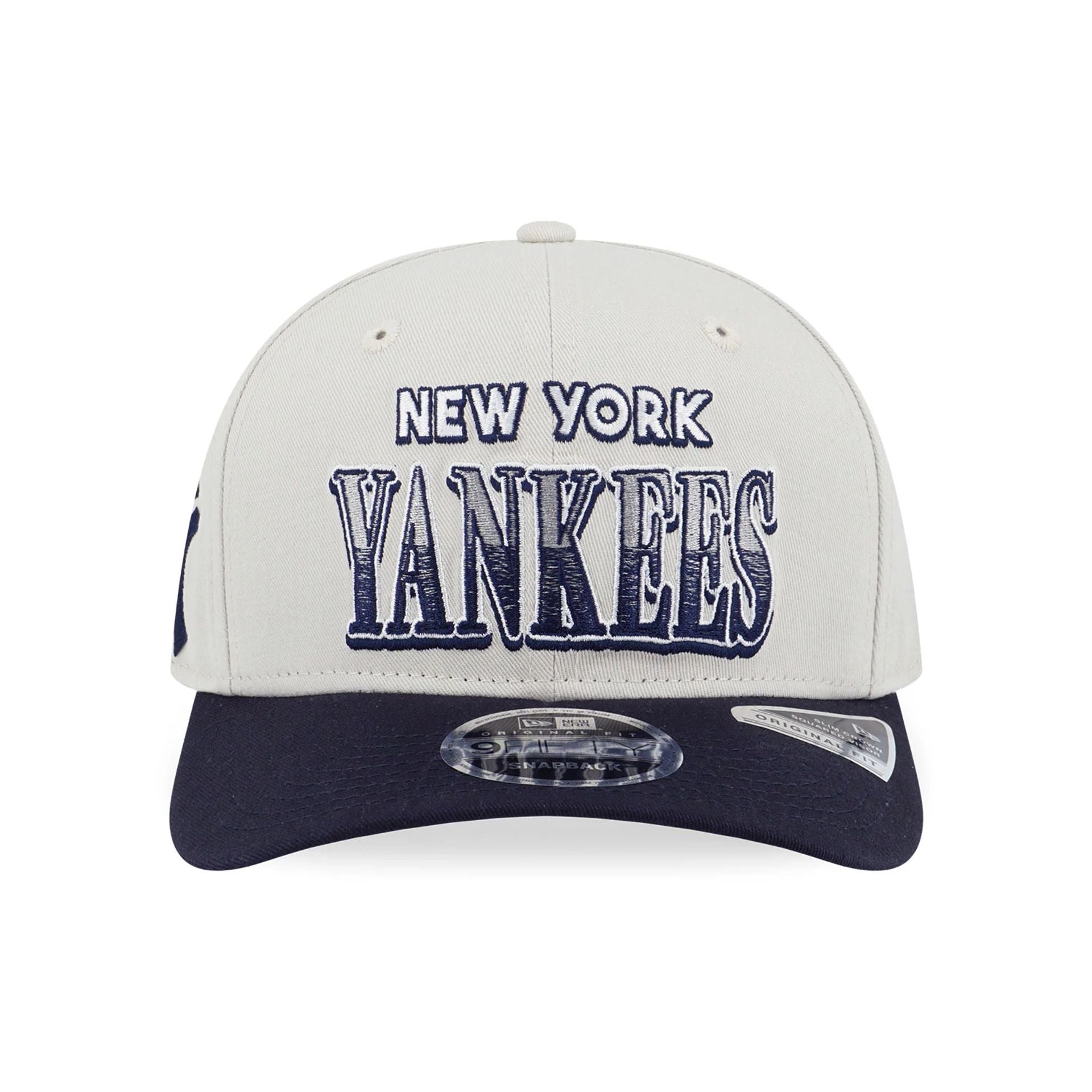 This is a New York Yankees Pre-curved League Retro Cream 9FIFTY Original Fit Snapback Cap 5