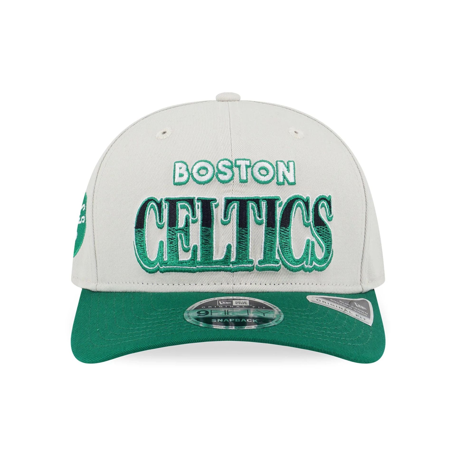 This is a Boston Celtics Pre-curved League Retro Cream 9FIFTY Original Fit Snapback Cap 5