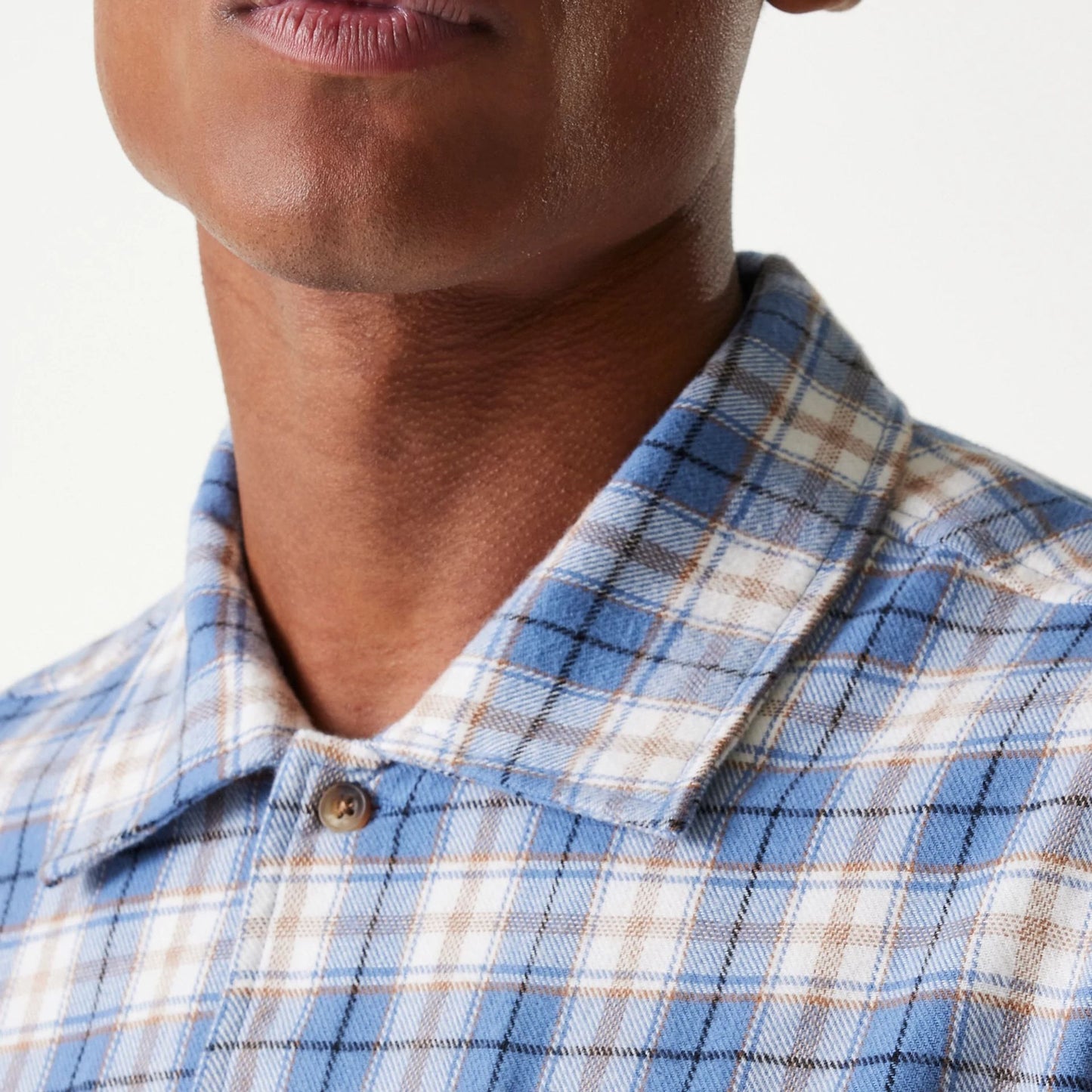 The Male model is wearing LA Dodgers Plaid Blue Short Sleeve Shirt 6