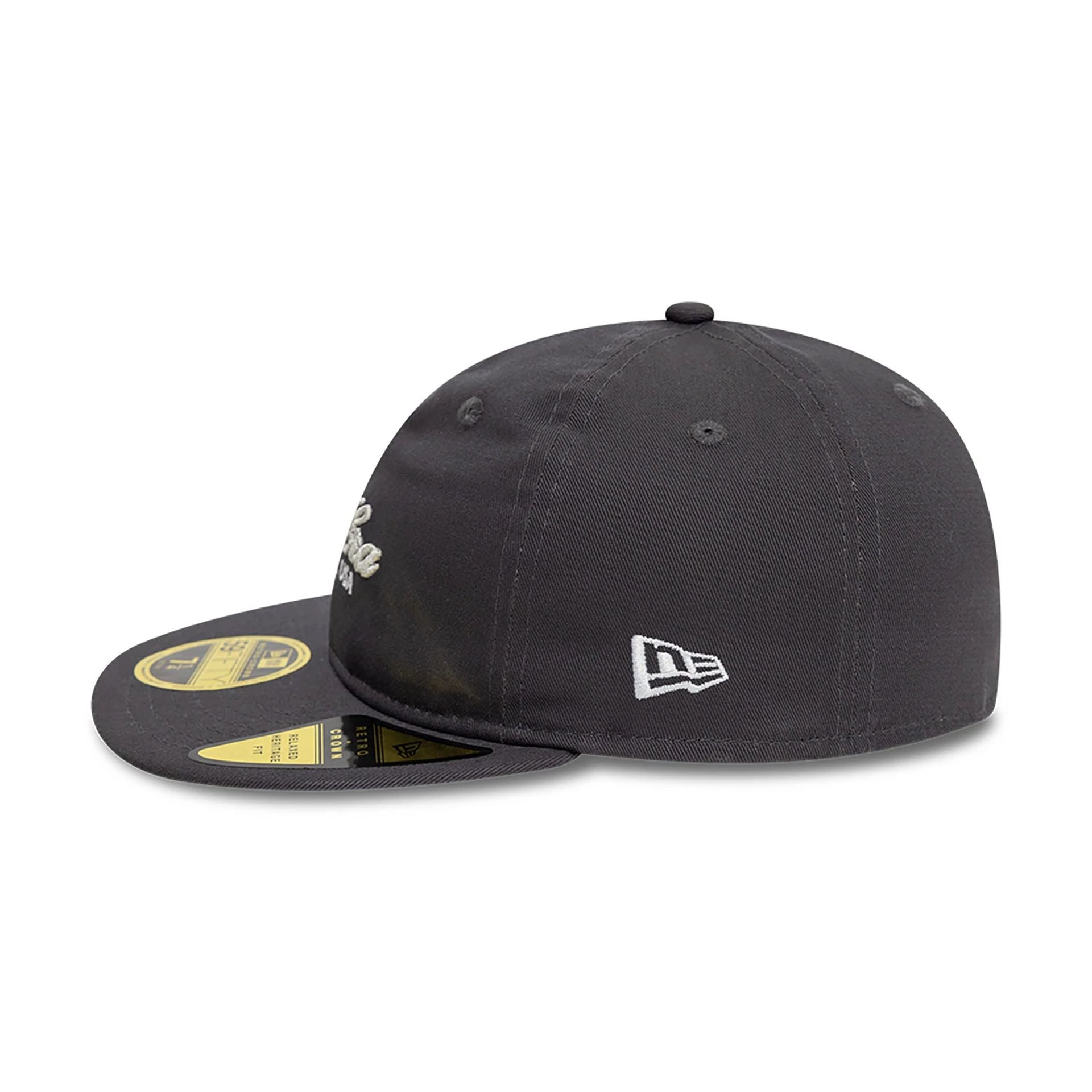 This is a New Era Basic Graphite Dark Grey Retro Crown 59FIFTY Fitted Cap 7