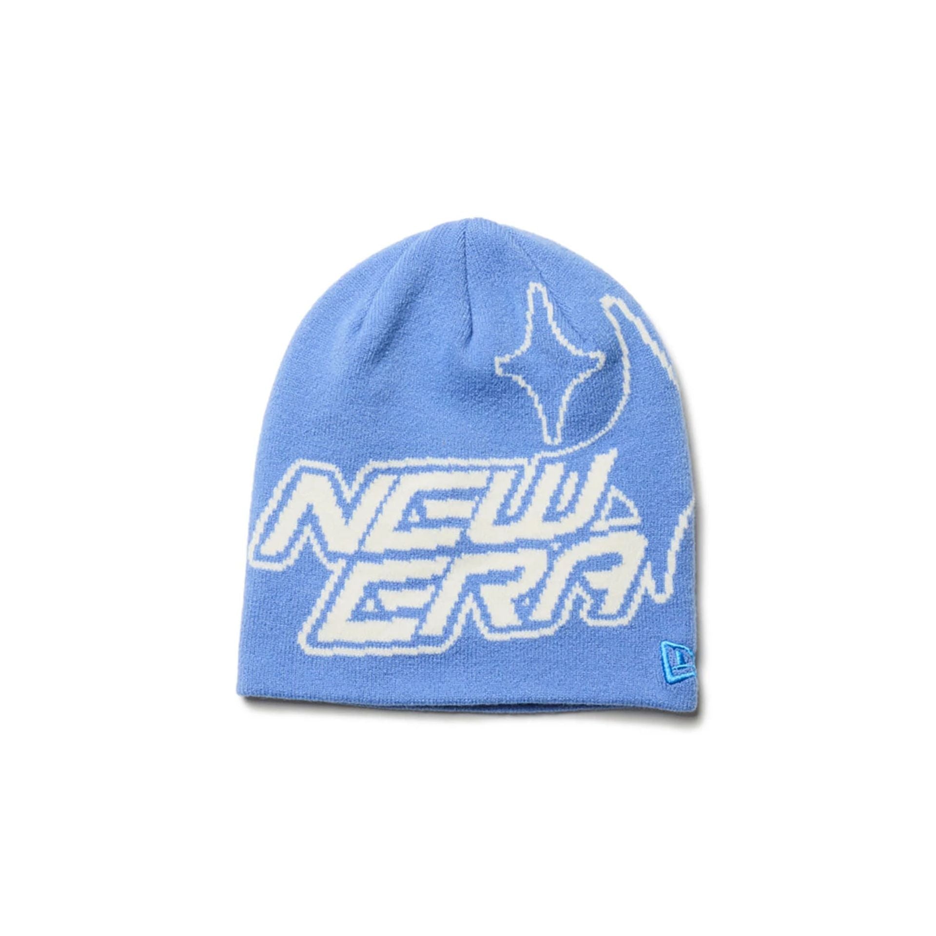 This is a New Era Japan Sparkle Light Blue Beanie Hat 1