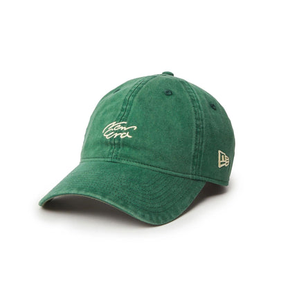 This is a New Era Japan Sand Wash Dark Green 9TWENTY Adjustable Cap 1