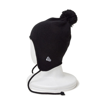 This is a New Era Japan Ear Flap Black Beanie Hat 2