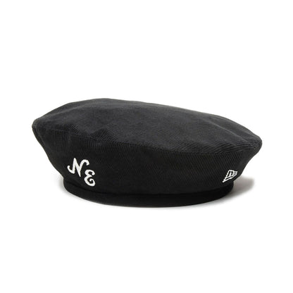 This is a New Era Japan Micro Corduroy Classic Black Beret Hat 1