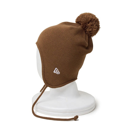 This is a New Era Japan Ear Flap Brown Beanie Hat 2