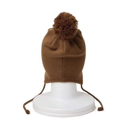 This is a New Era Japan Ear Flap Brown Beanie Hat 3