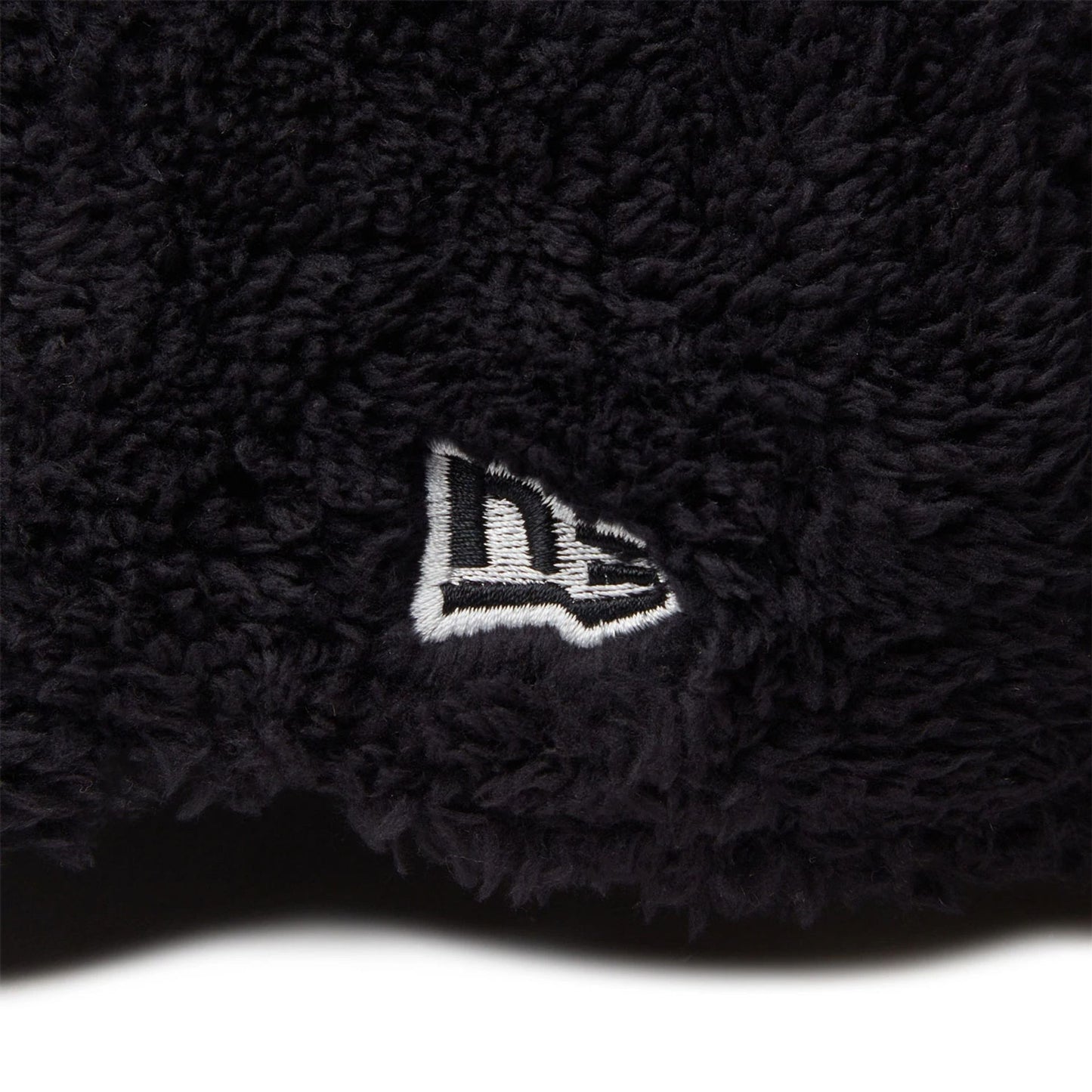 This is a New Era Mink Fleece Script Logo Black 9TWENTY Adjustable Cap 6