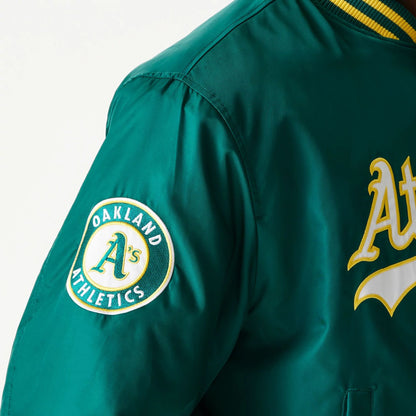 The Male model is wearing Oakland Athletics MLB Stadium Green Jacket  4