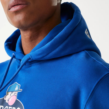 The Male model is wearing LA Dodgers Korea Blue Pullover Hoodie 4