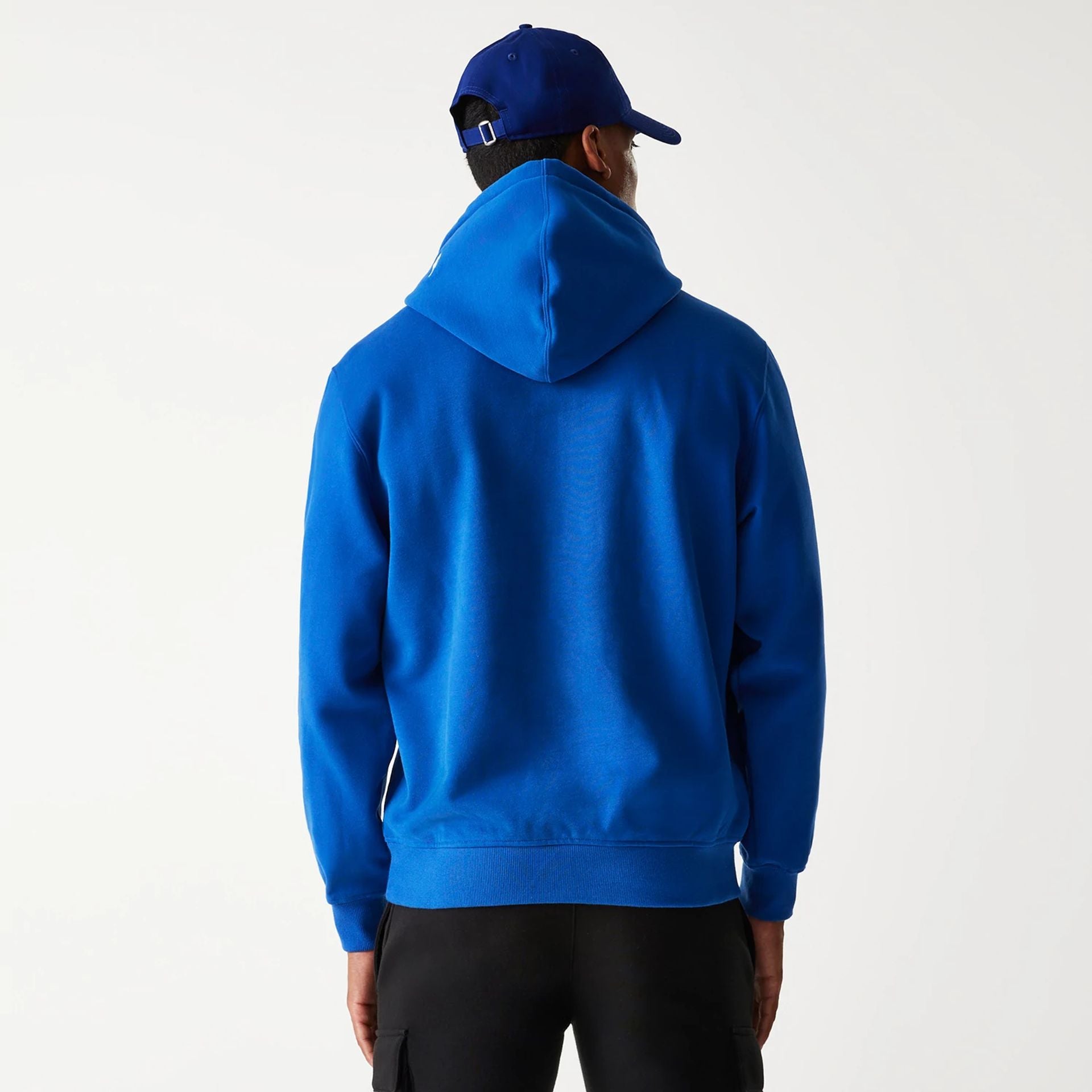 The Male model is wearing LA Dodgers Korea Blue Pullover Hoodie 2