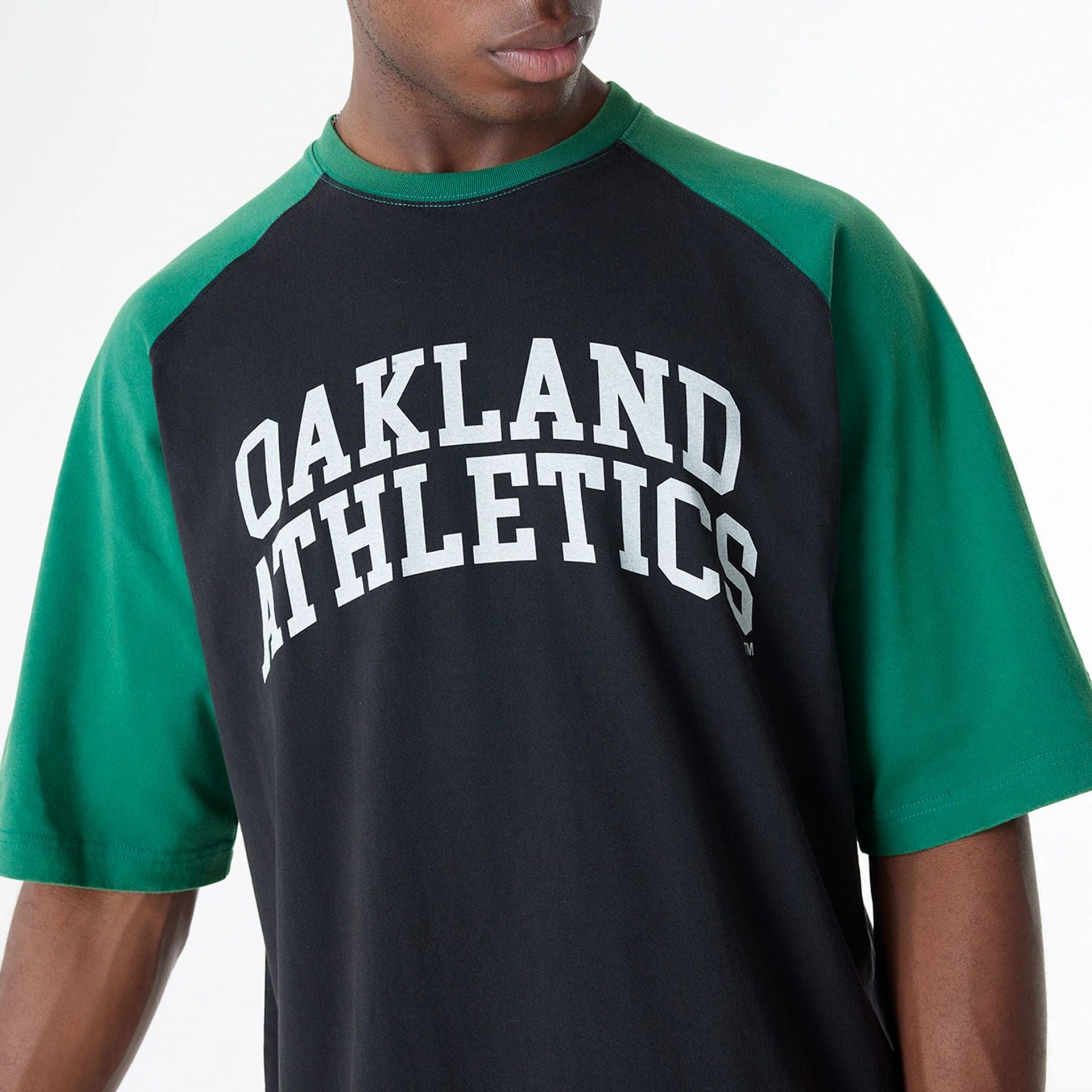 The Male model is wearing Oakland Athletics MLB Arch Black T-Shirt 5