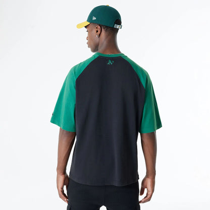 The Male model is wearing Oakland Athletics MLB Arch Black T-Shirt 2