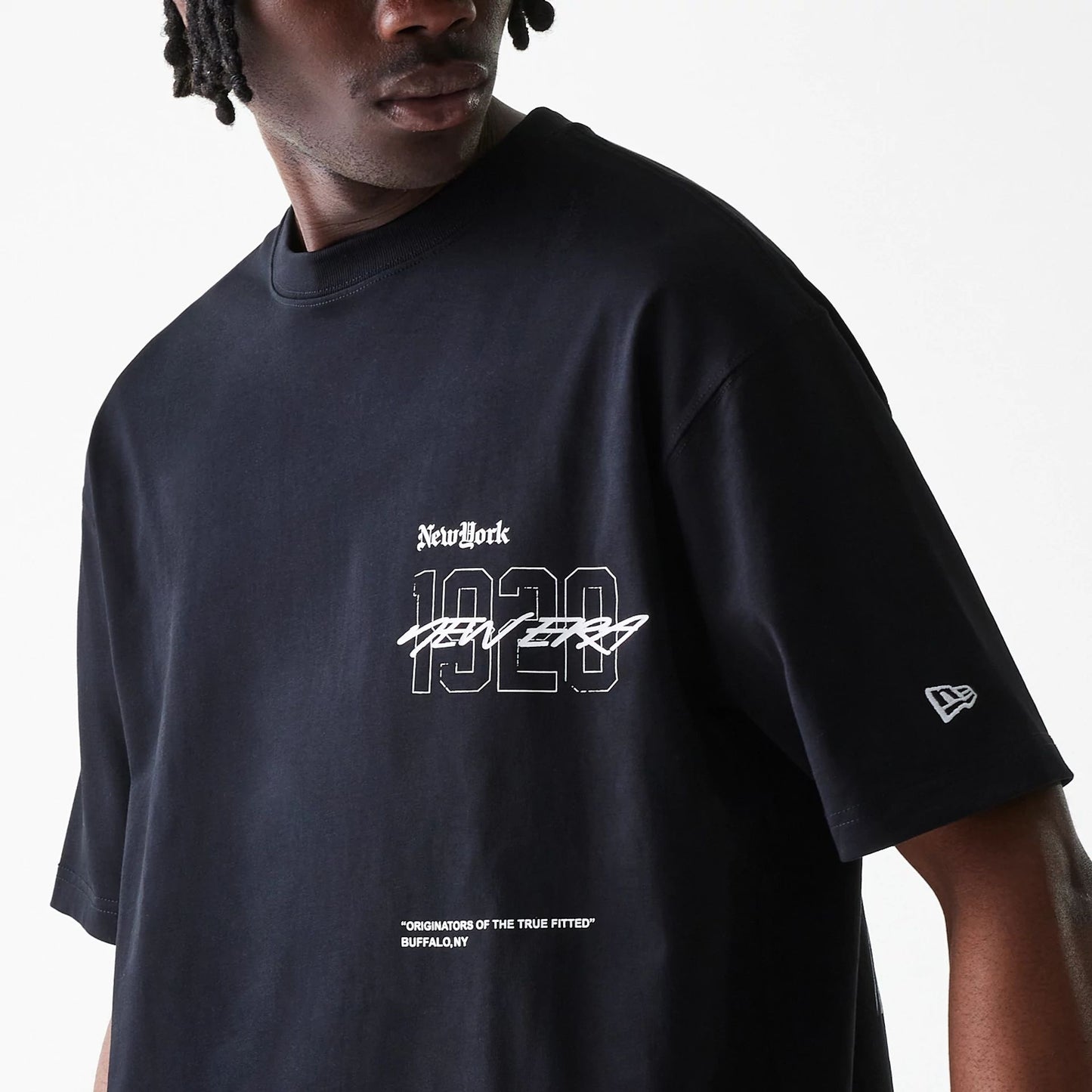 The Male model is wearing Ode To NY Black Oversized T-Shirt 3