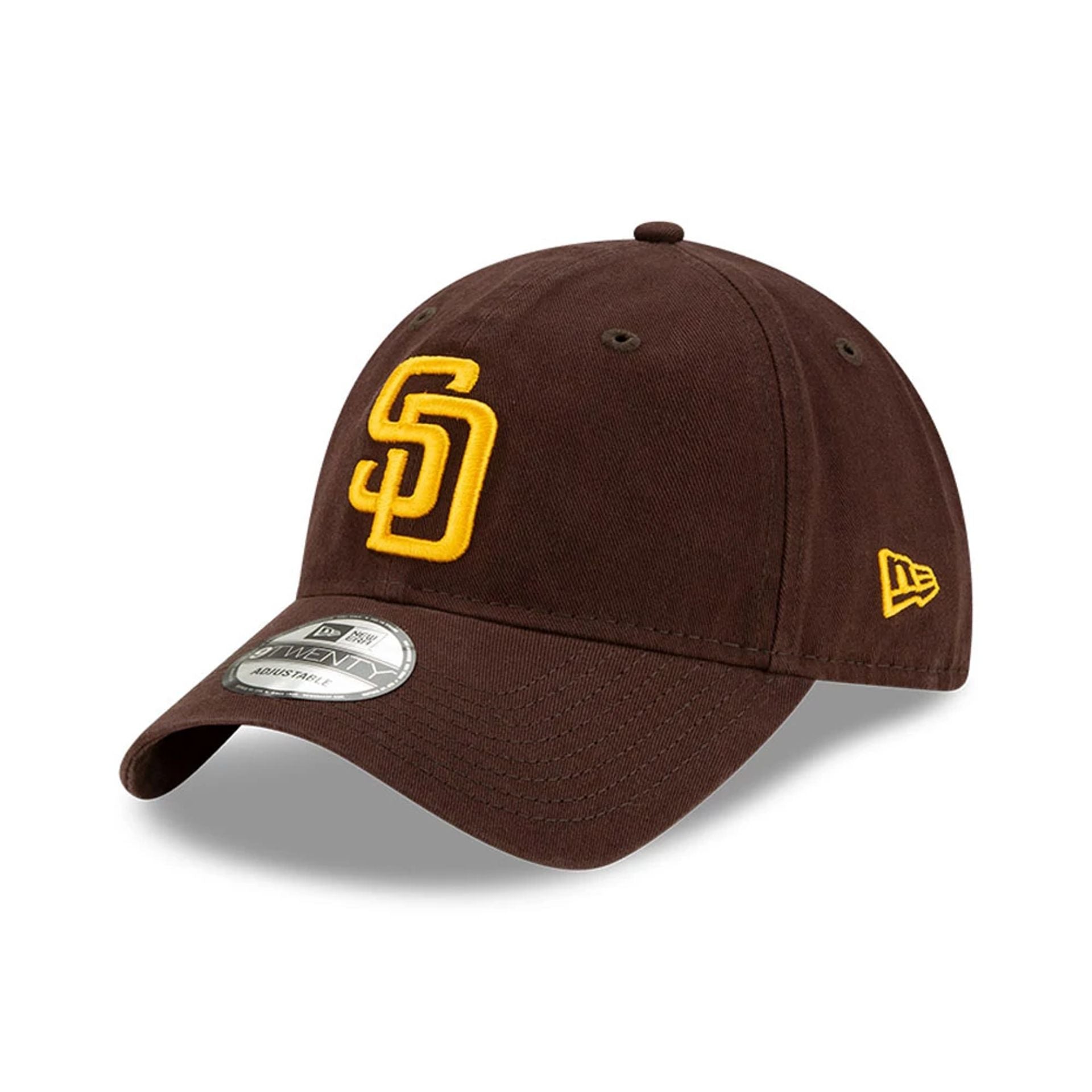 This is a San Diego Padres MLB Core Classic Dark Brown 9TWENTY Adjustable Cap 1