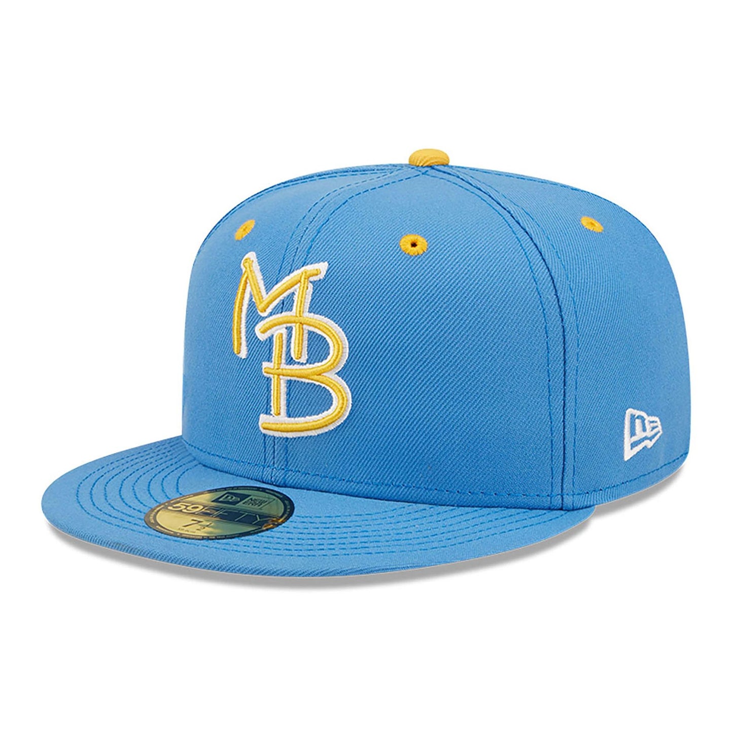 This is a Myrtle Beach Pelicans MiLB On Field Blue 59FIFTY Fitted Cap 1