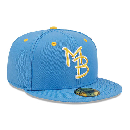 This is a Myrtle Beach Pelicans MiLB On Field Blue 59FIFTY Fitted Cap 4