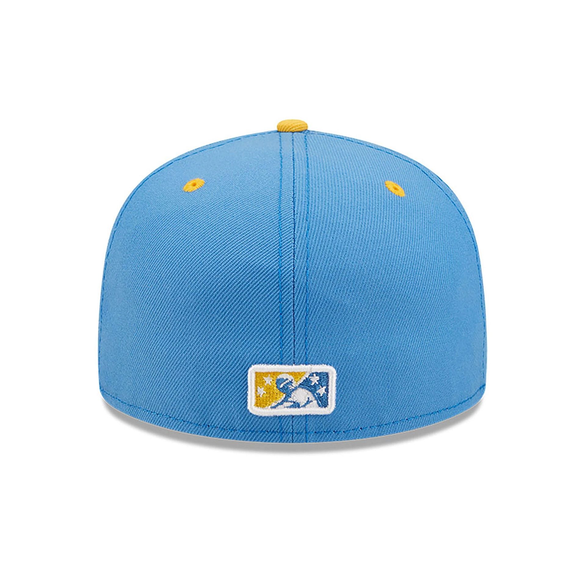 This is a Myrtle Beach Pelicans MiLB On Field Blue 59FIFTY Fitted Cap 5