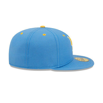 This is a Myrtle Beach Pelicans MiLB On Field Blue 59FIFTY Fitted Cap 6